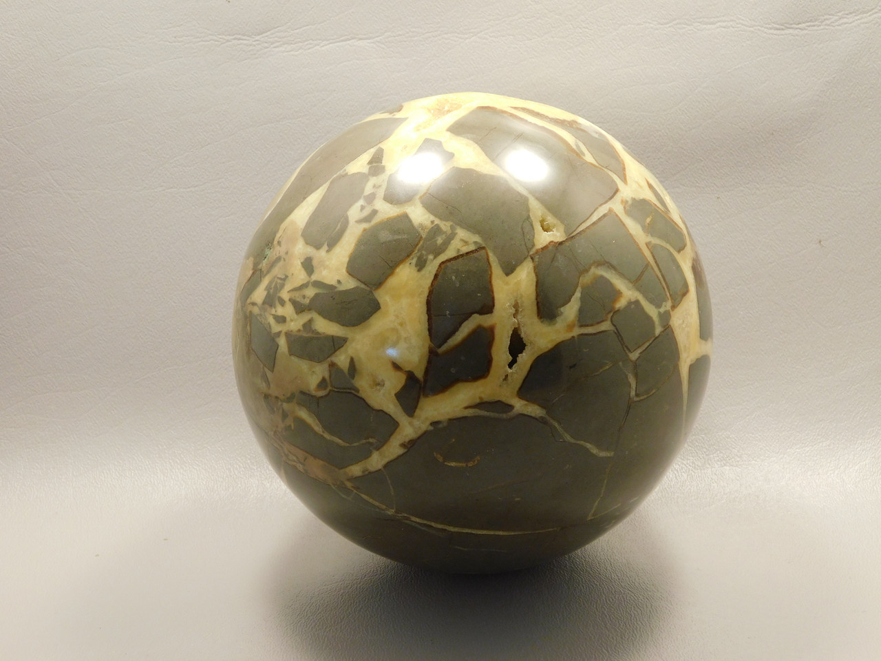 Septarian Nodule Stone 5 inch Sphere Ball Polished Rock Utah #OL1