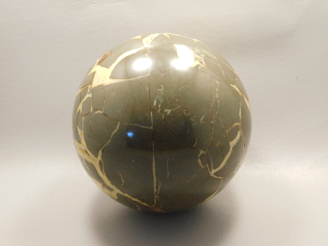 Septarian Nodule Stone 5 inch Sphere Ball Polished Rock Utah #OL1