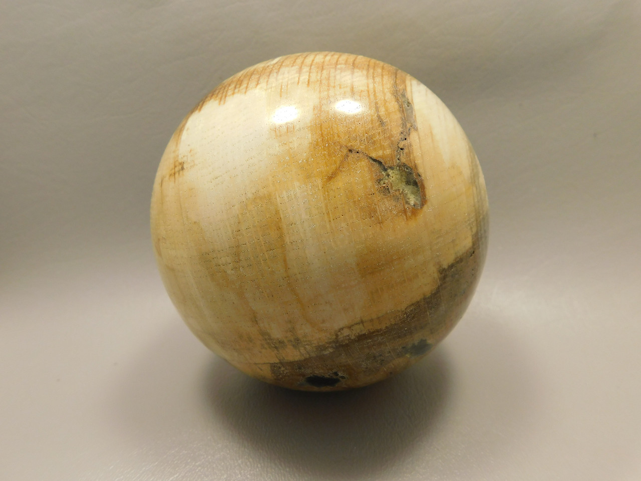 Petrified Wood Golden Oak 4 inch Stone Sphere Fossil Oregon #Og1L2