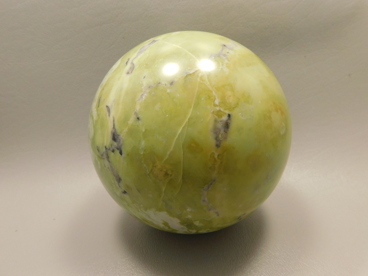 Devalite Stone Sphere Serpentine & Augite 3.8 inch Carved Rock Arizona #OL3