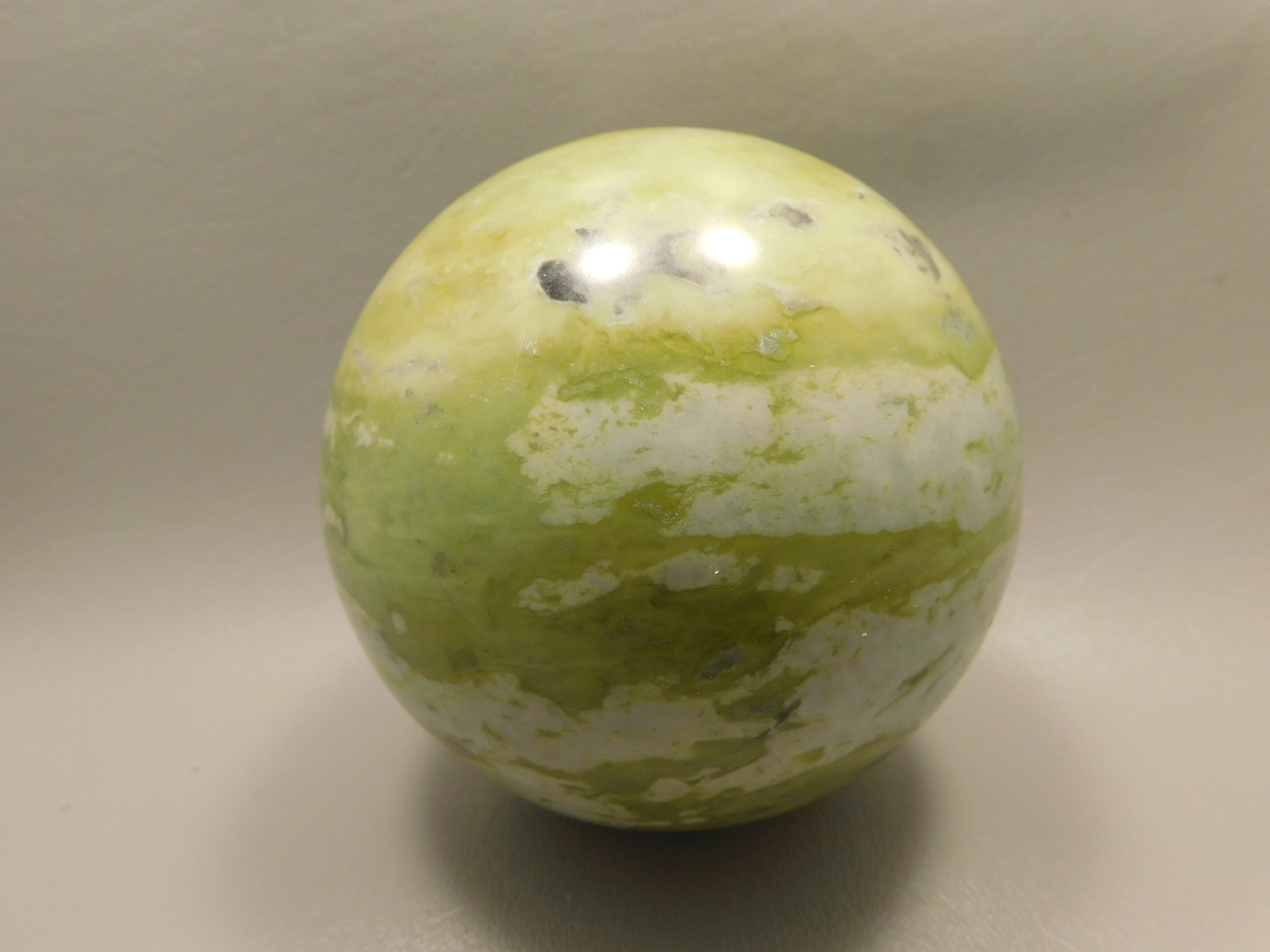 Devalite Stone Sphere Serpentine & Augite 3.8 inch Carved Rock Arizona #OL3