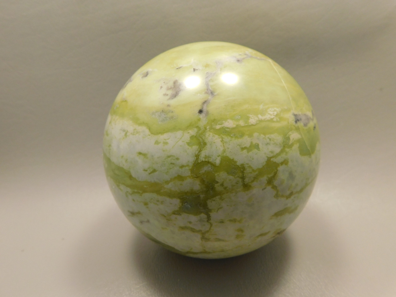 Devalite Stone Sphere Serpentine & Augite 3.8 inch Carved Rock Arizona #OL3