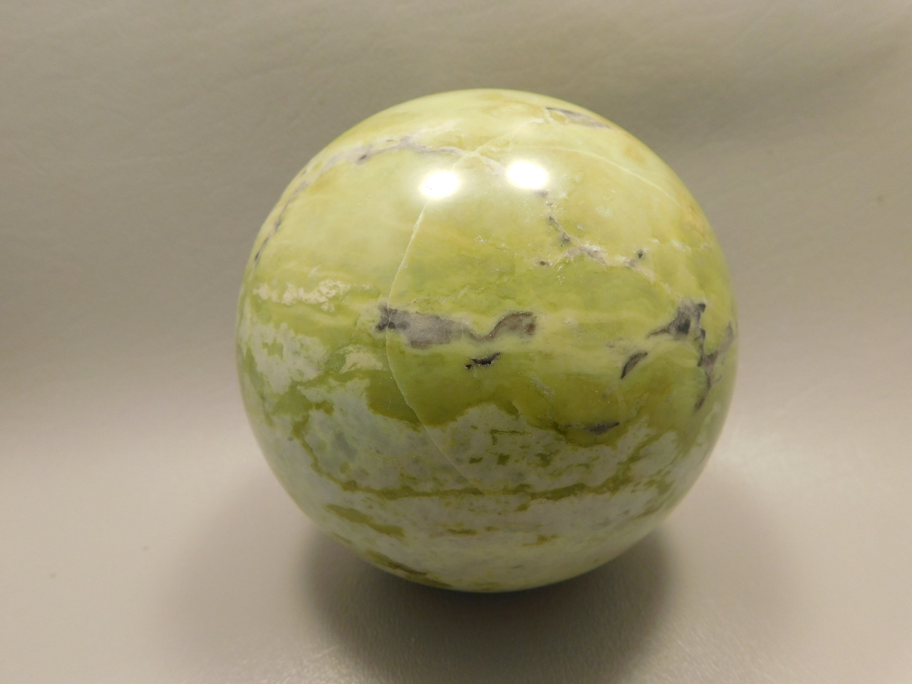 Devalite Stone Sphere Serpentine & Augite 3.8 inch Carved Rock Arizona #OL3