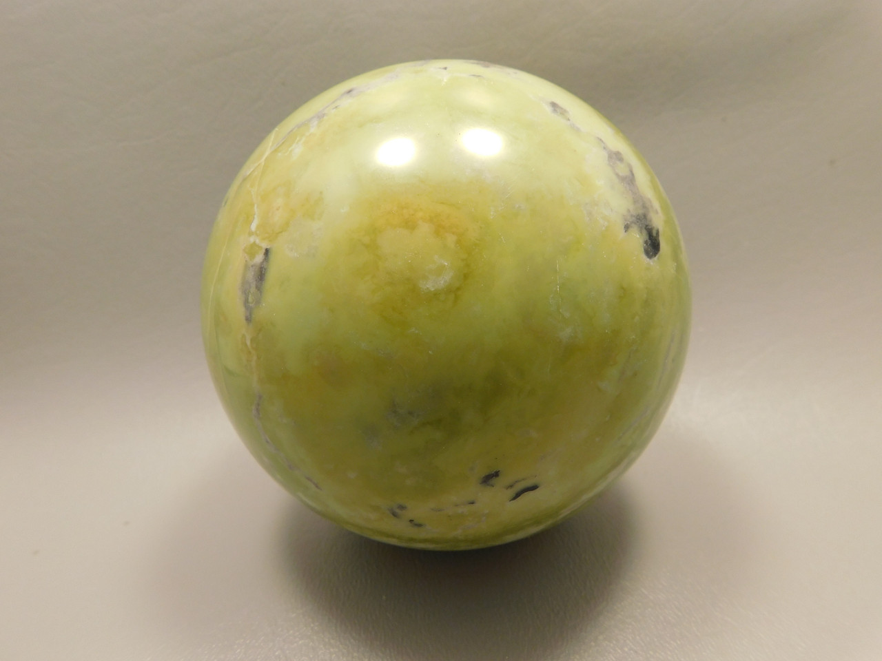 Devalite Stone Sphere Serpentine & Augite 3.8 inch Carved Rock Arizona #OL3