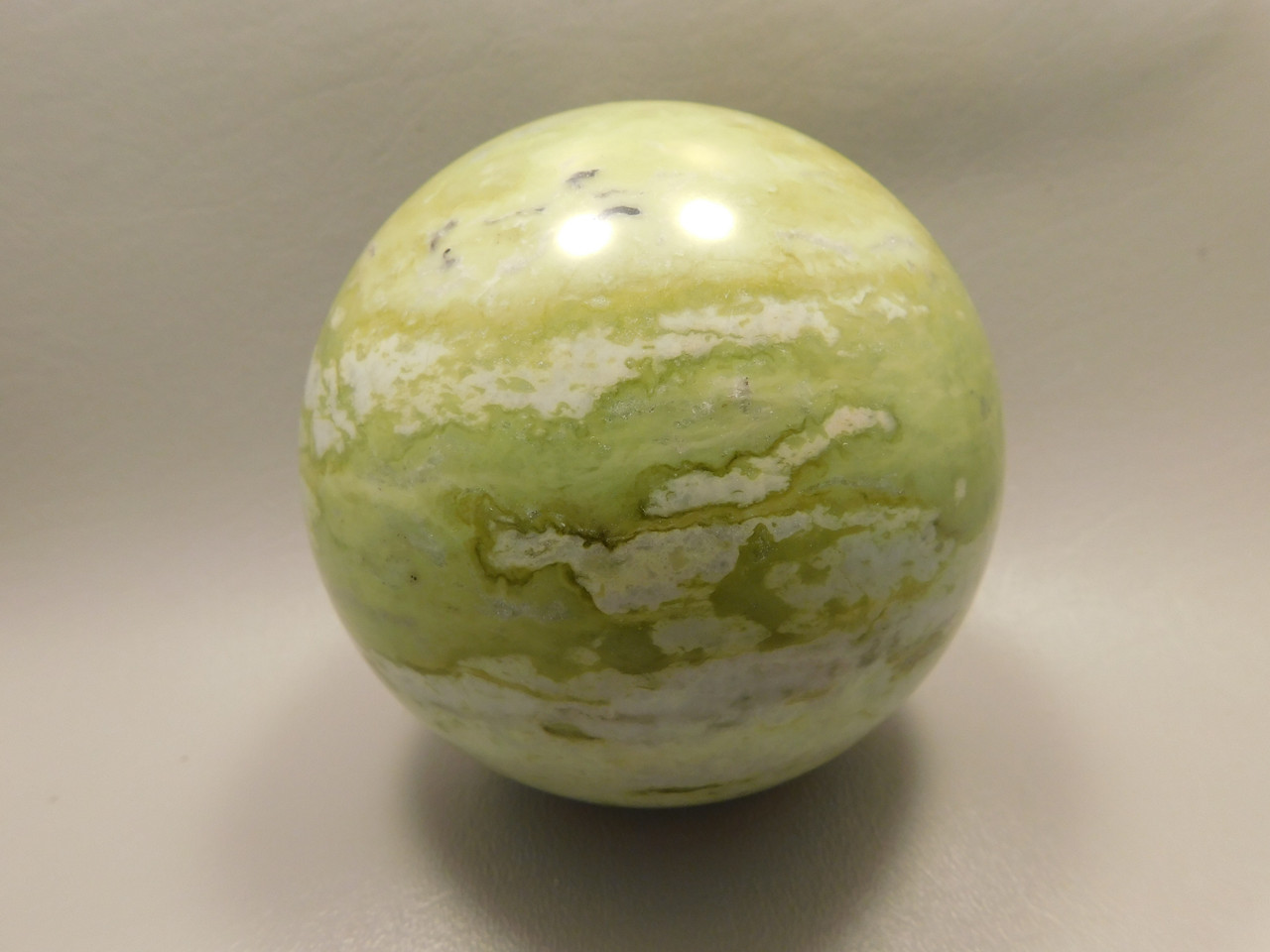 Devalite Stone Sphere Serpentine & Augite 3.8 inch Carved Rock Arizona #OL3