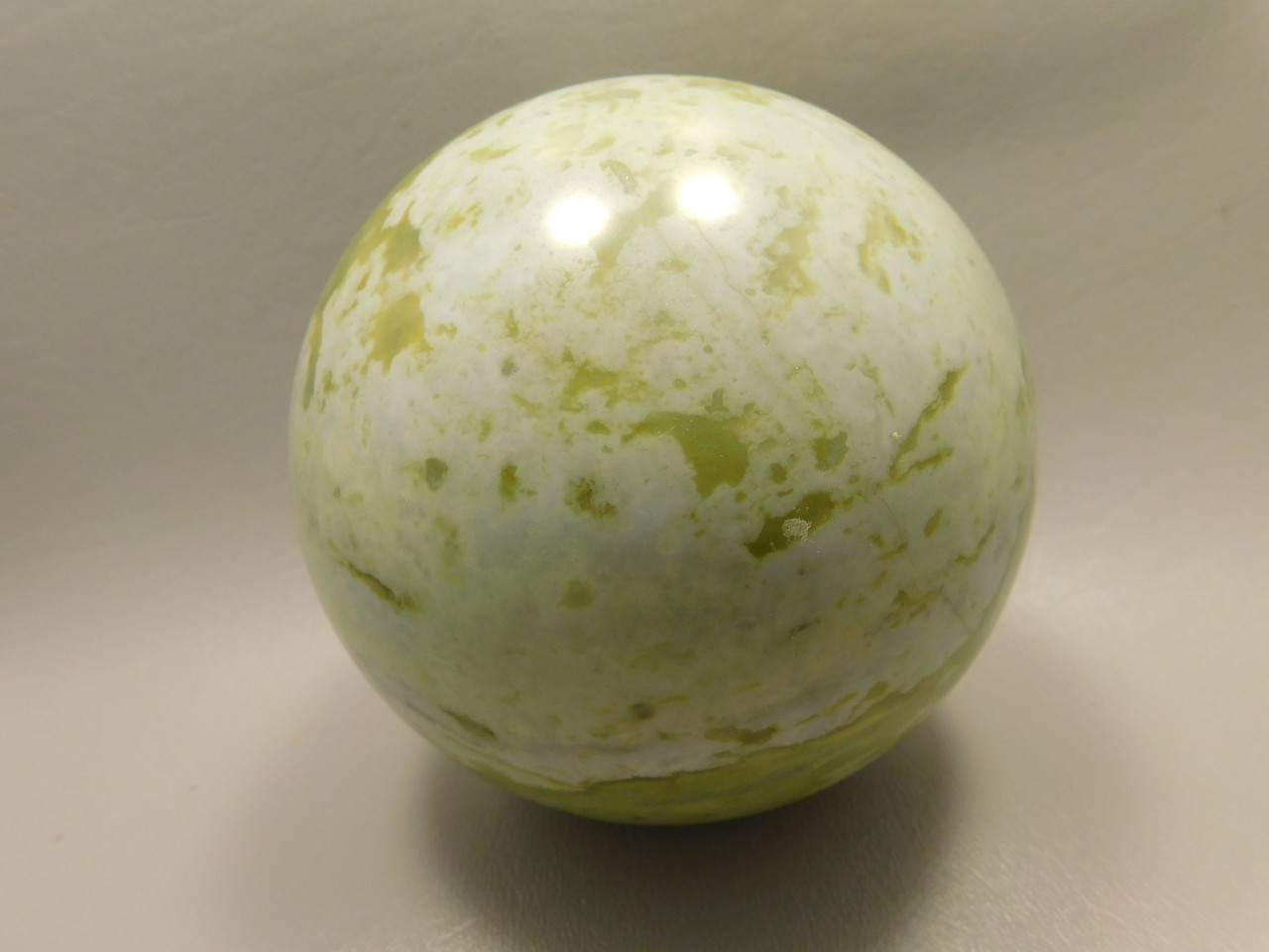 Devalite Stone Sphere Serpentine & Augite 3.8 inch Carved Rock Arizona #OL3