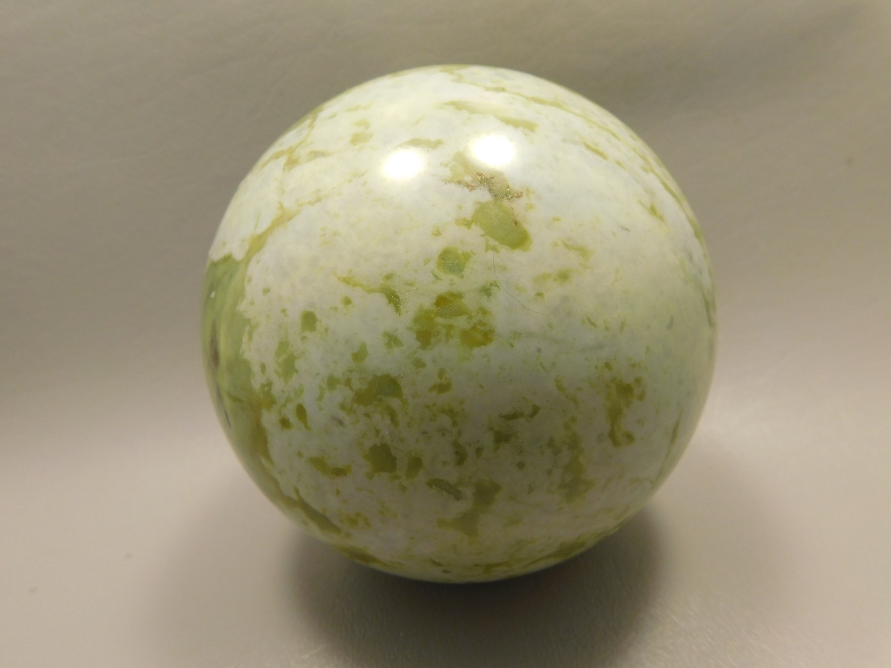 Devalite Stone Sphere Serpentine & Augite 3.8 inch Carved Rock Arizona #OL3