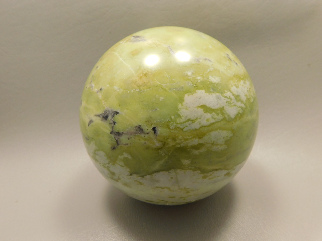 Devalite Stone Sphere Serpentine & Augite 3.8 inch Carved Rock Arizona #OL3