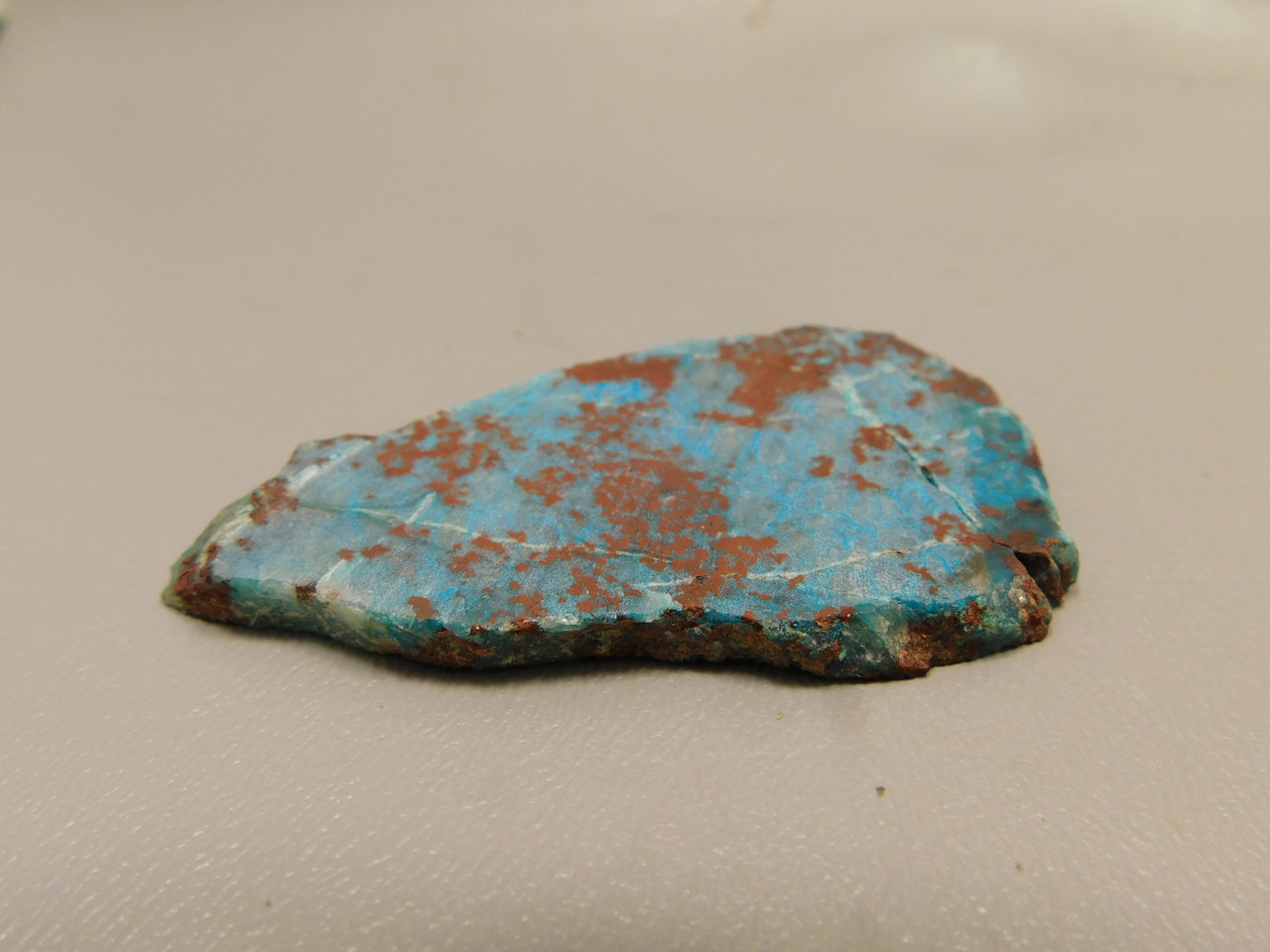 Gem Silica Chrysocolla Cuprite Unpolished Stone Slab Rough Rock #O109