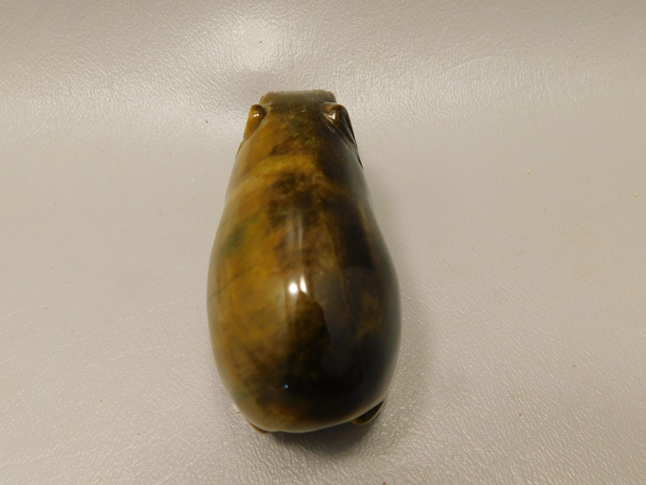 Hippopotamus Figurine Tiger-eye 3 inch Animal Carving Totem #O371