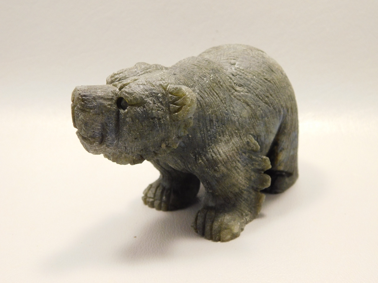 Bear Figurine Labradorite 4.5 inch Animal Stone Carving #O187