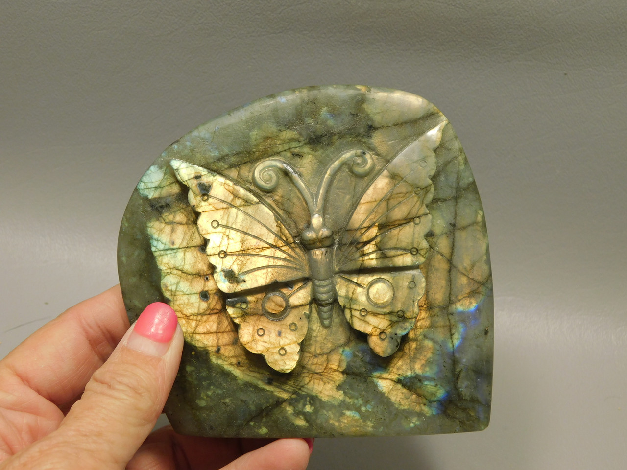 Butterfly Figurine Labradorite  Stone Animal Insect Carving #O99