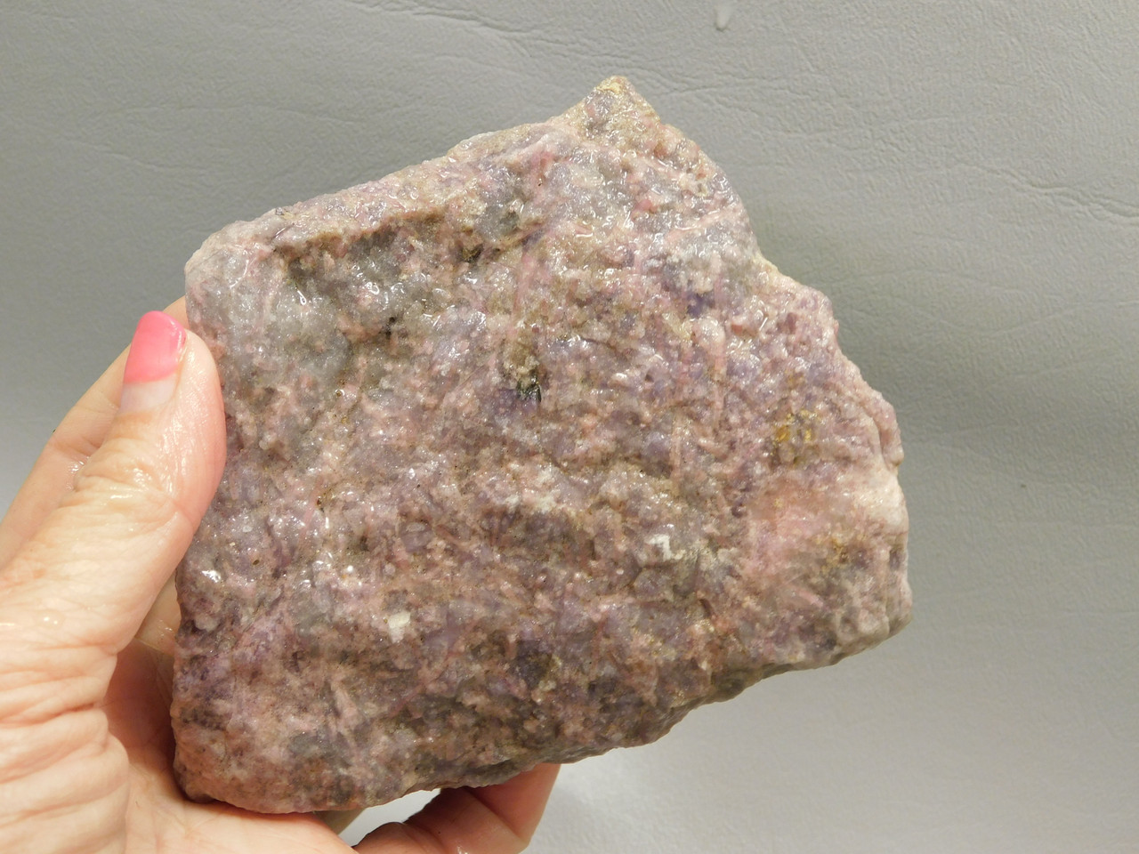 Lepidolite with Tourmaline Rough Rock Lapidary Stone Pala #O3