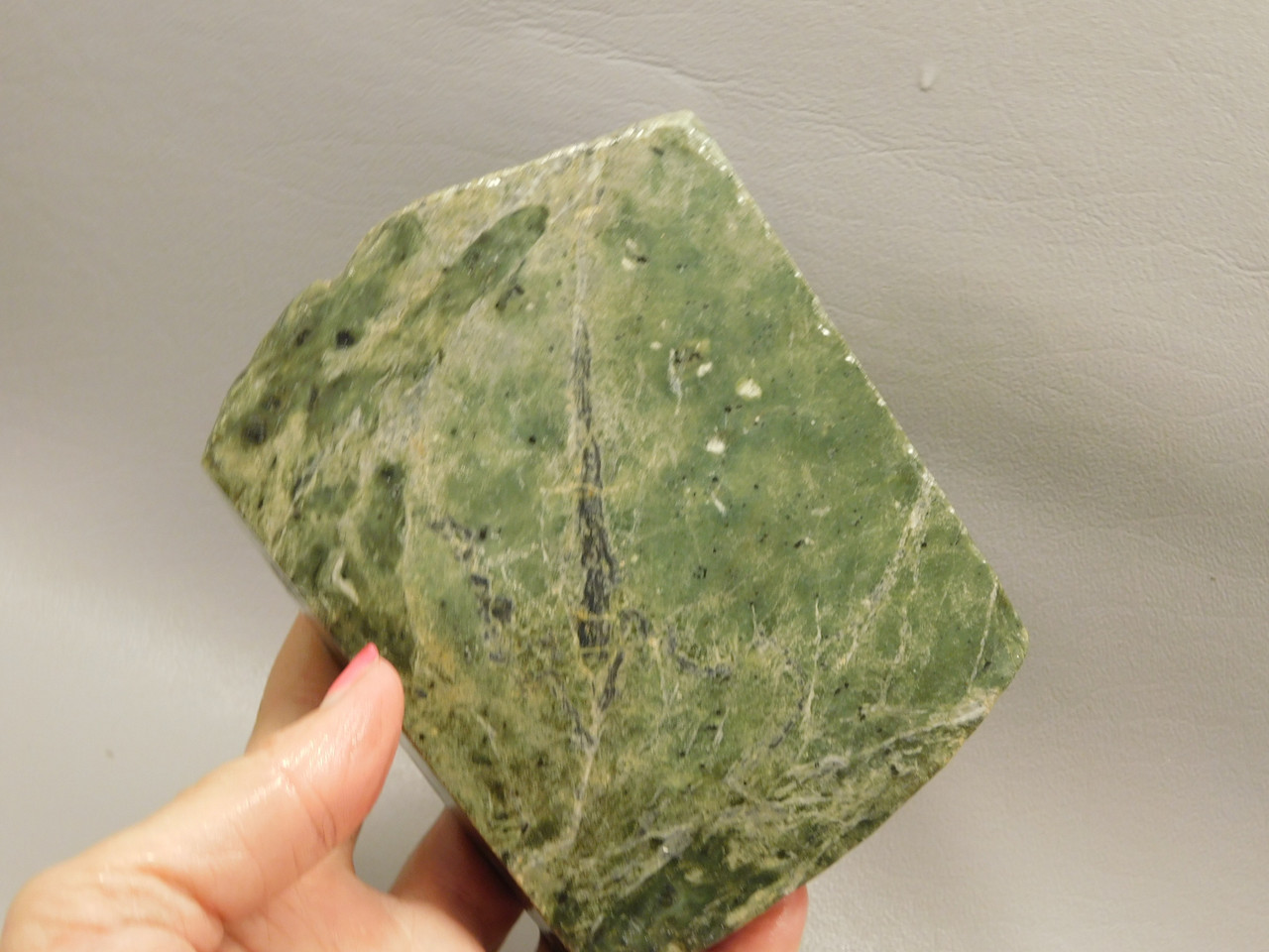 California Green Nephrite Jade Unpolished Rough Rock #O10