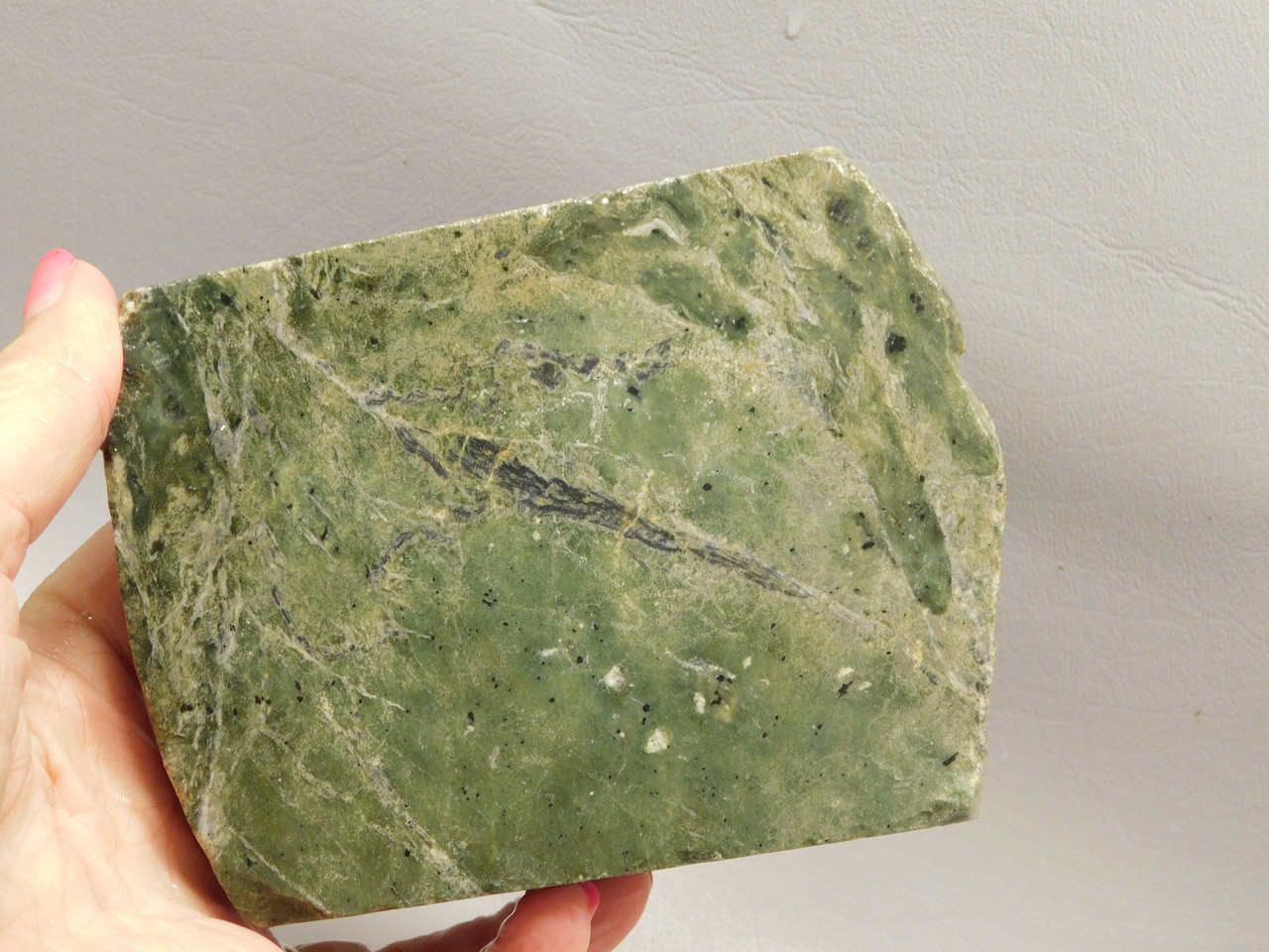 California Green Nephrite Jade Unpolished Rough Rock #O10