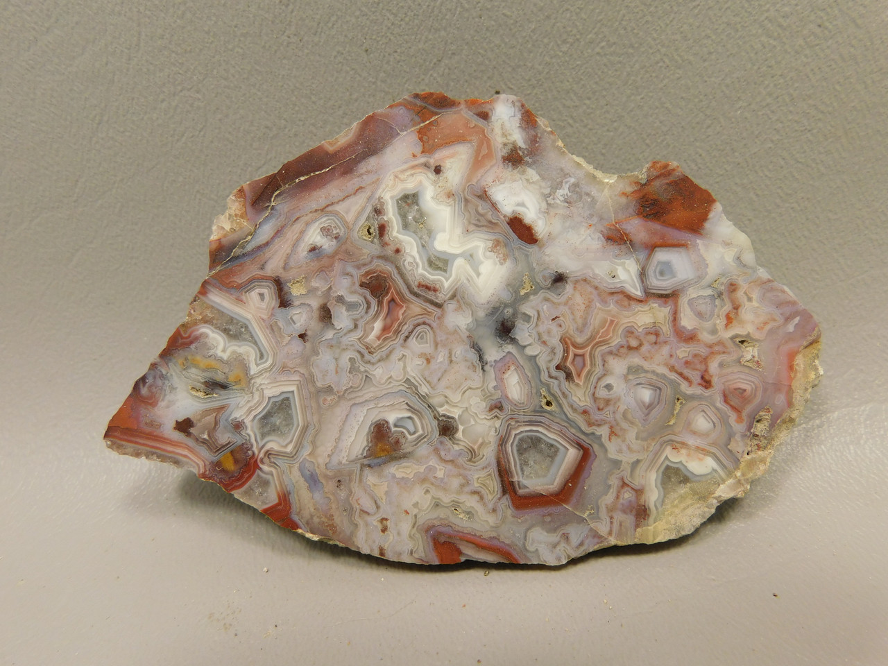 Red Crazy Lace Agate Polished Rock Decorator Stone Mexico #O5