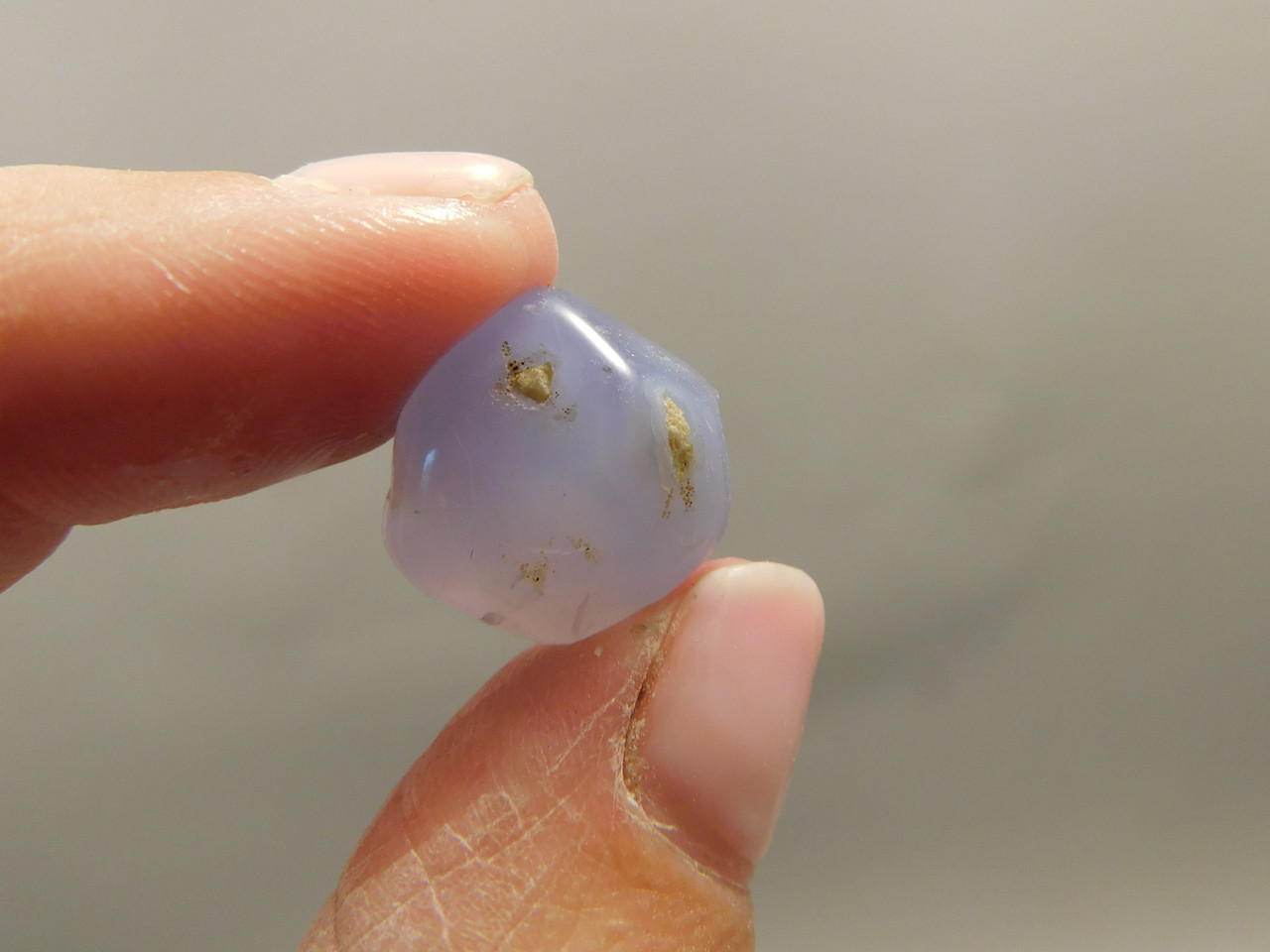 Holley Blue Agate Small Tumbled Polished Stone Chalcedony Rock