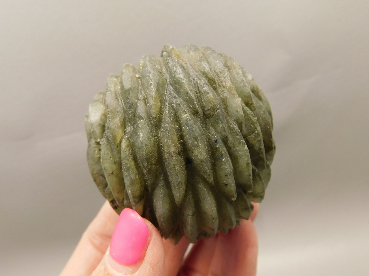 Hedgehog Figurine Labradorite Carved 2.2 inch Stone Animal #O1