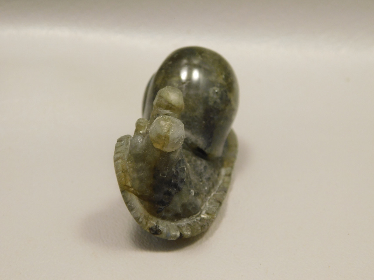 Snail Figurine Labradorite Carved Slug Gemstone Fetish #O291