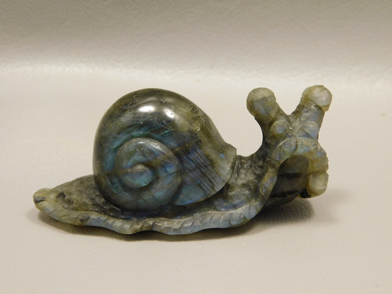 Snail Figurine Labradorite Carved Slug Gemstone Fetish #O291