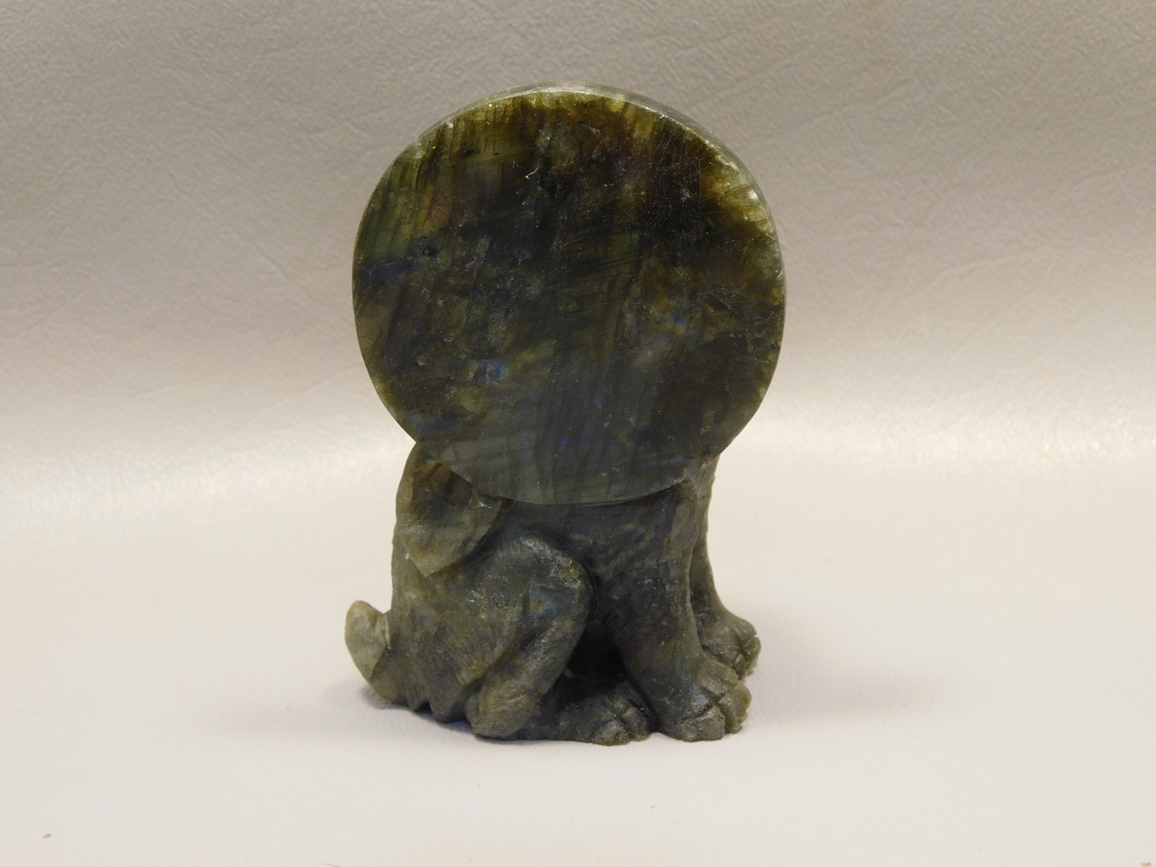 Rabbit Figurine Labradorite 3.3 inch Gemstone Animal Carving #O254