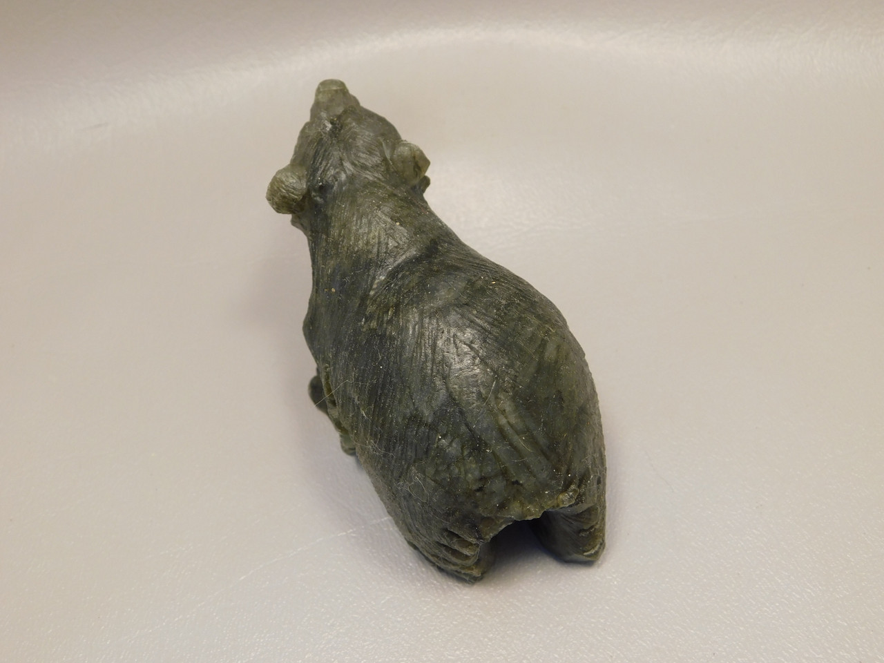 Bear Figurine Labradorite 3.5 inch Animal Fetish Stone Carving #O57