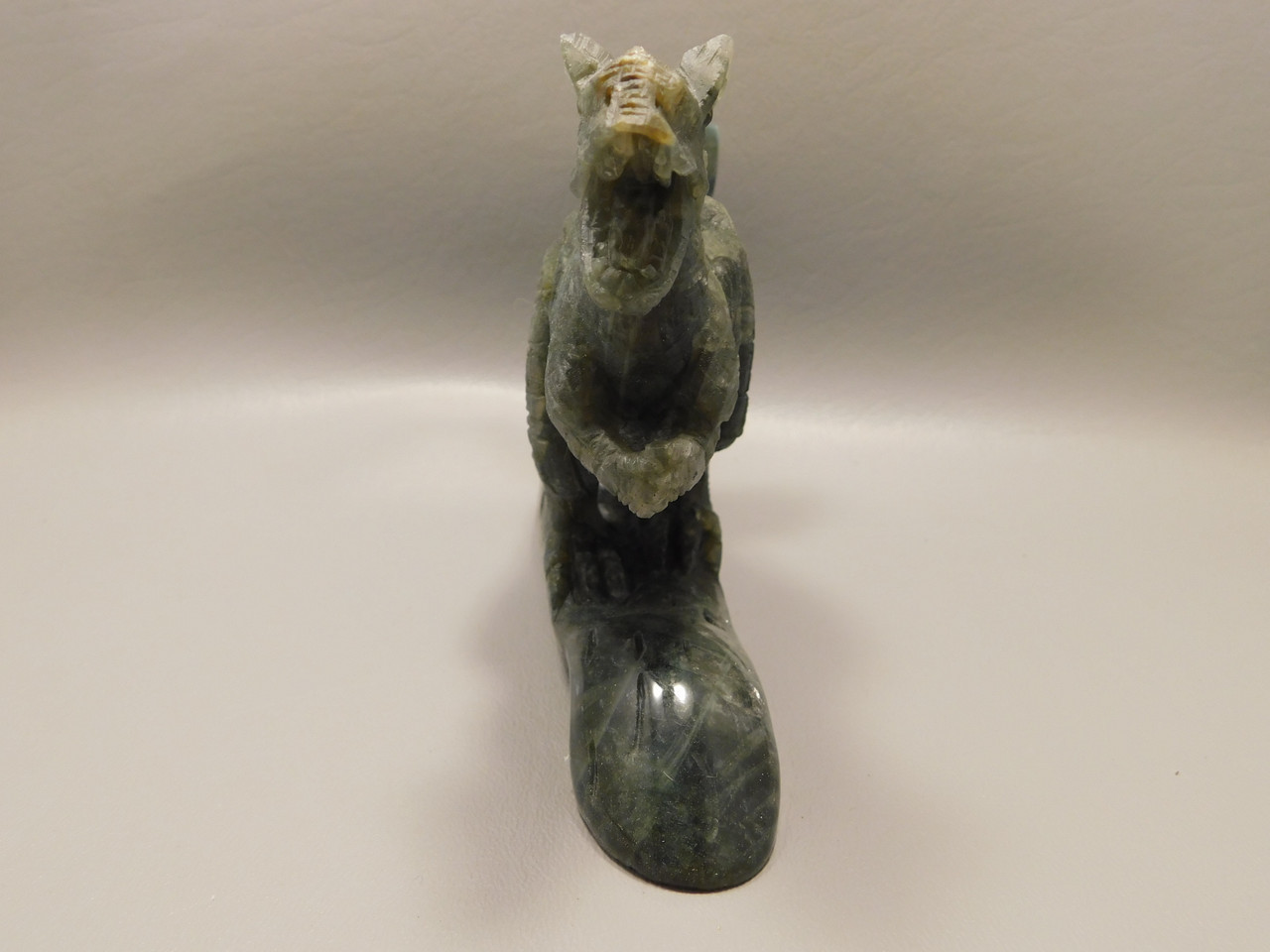 Dinosaur Carving Figurine Labradorite 4.45 inch Carved Tyrannosaurus Rex #e122