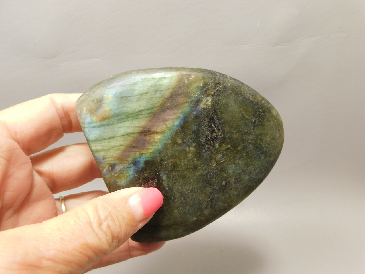 Lion Labradorite Hand Carved 3.22 inch Gemstone Animal #O369