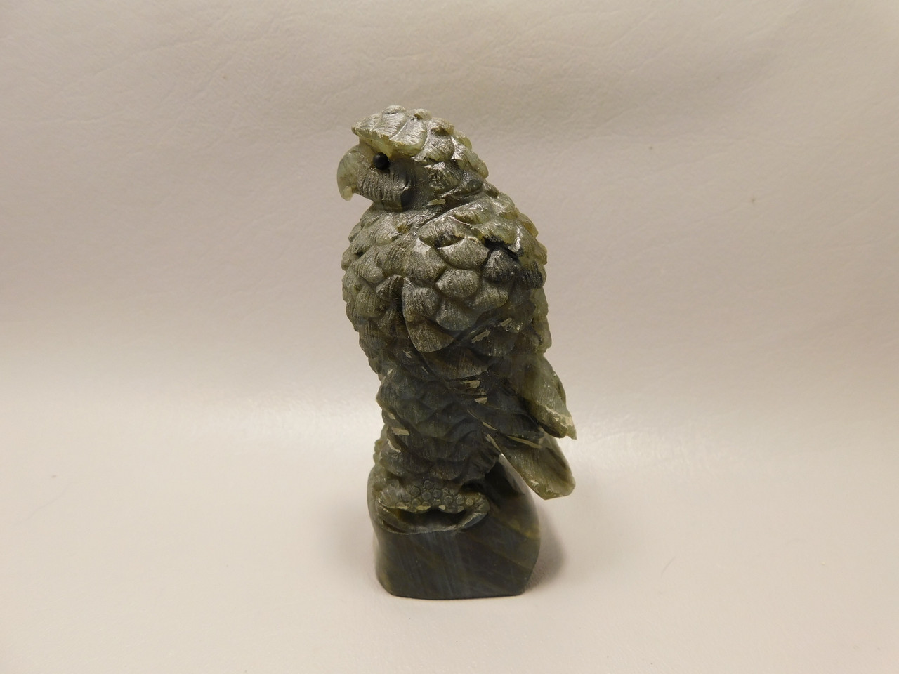 Eagle Figurine Animal Carving 4.2 inch Labradorite Stone #O1