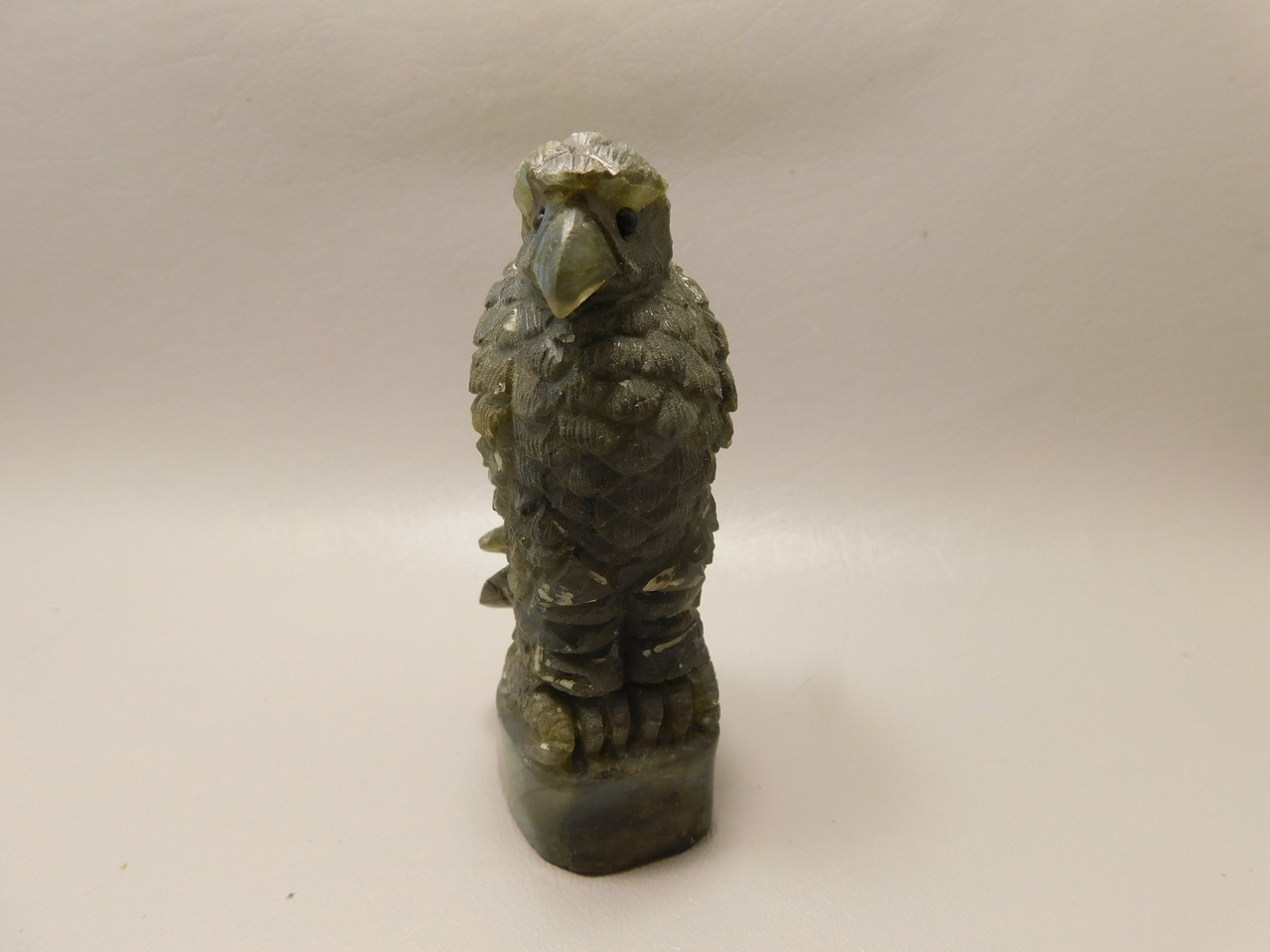 Eagle Figurine Animal Carving 4.2 inch Labradorite Stone #O1