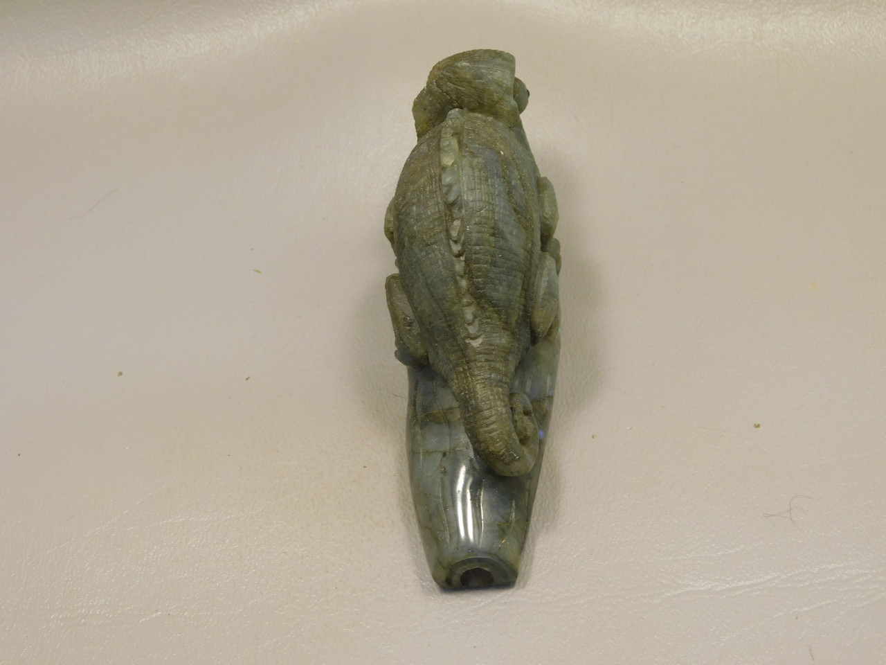 Chameleon Lizard Figurine Labradorite  Stone Animal Carving #O214