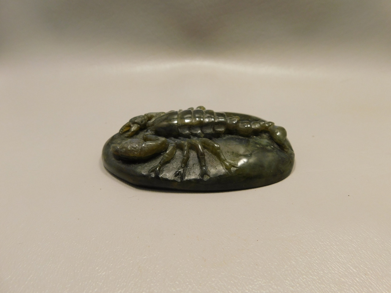 Scorpion Figurine Animal Carving Labradorite Carved Stone #O236