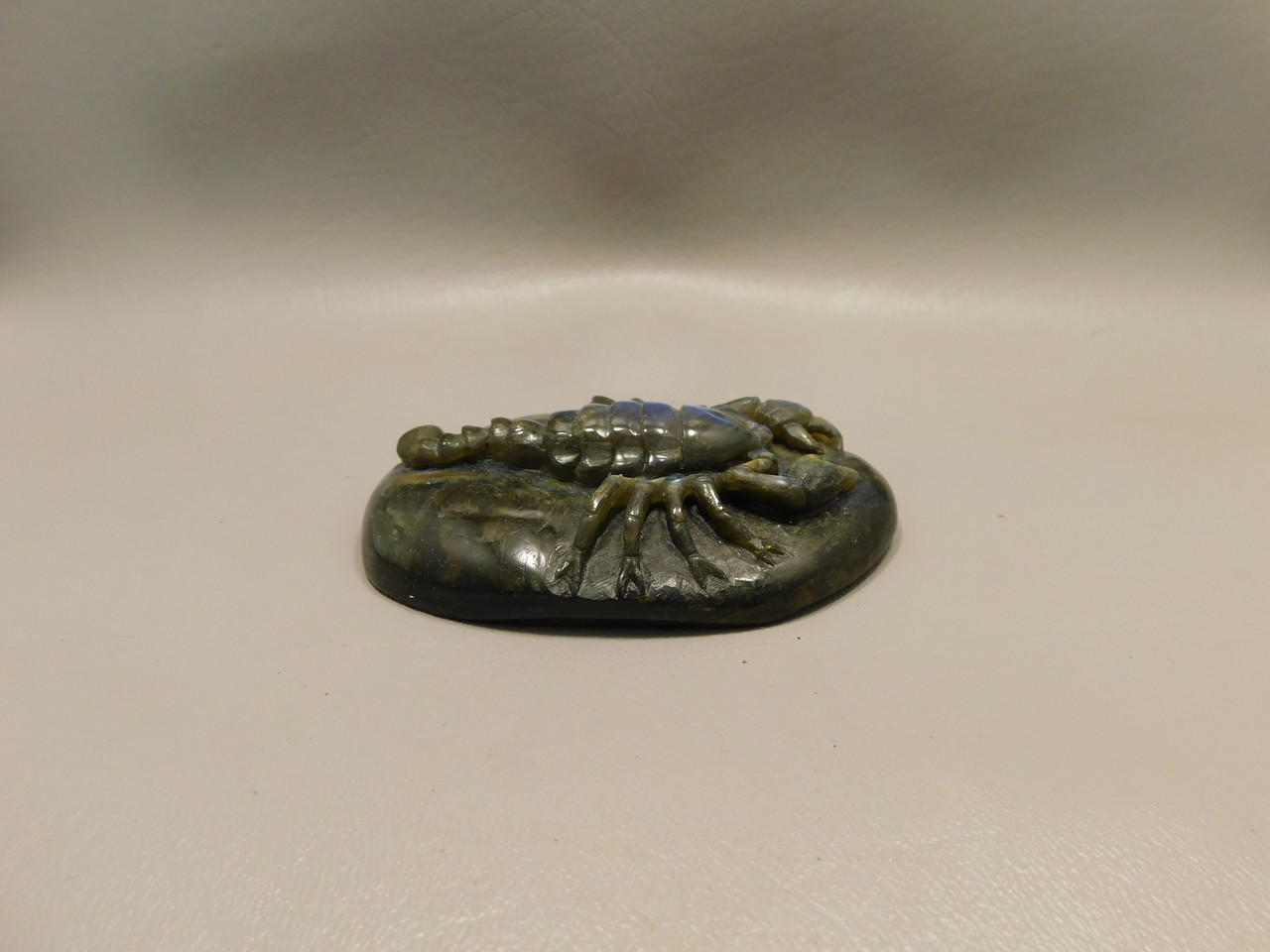 Scorpion Figurine Animal Carving Labradorite Carved Stone #O236