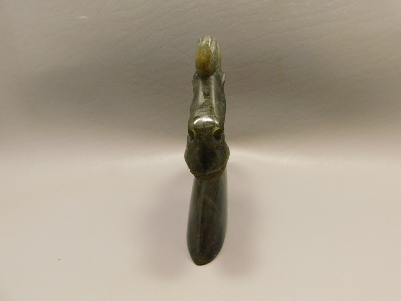 Horse Head Figurine Labradorite Gemstone Animal 3.75 inch Carving #O1