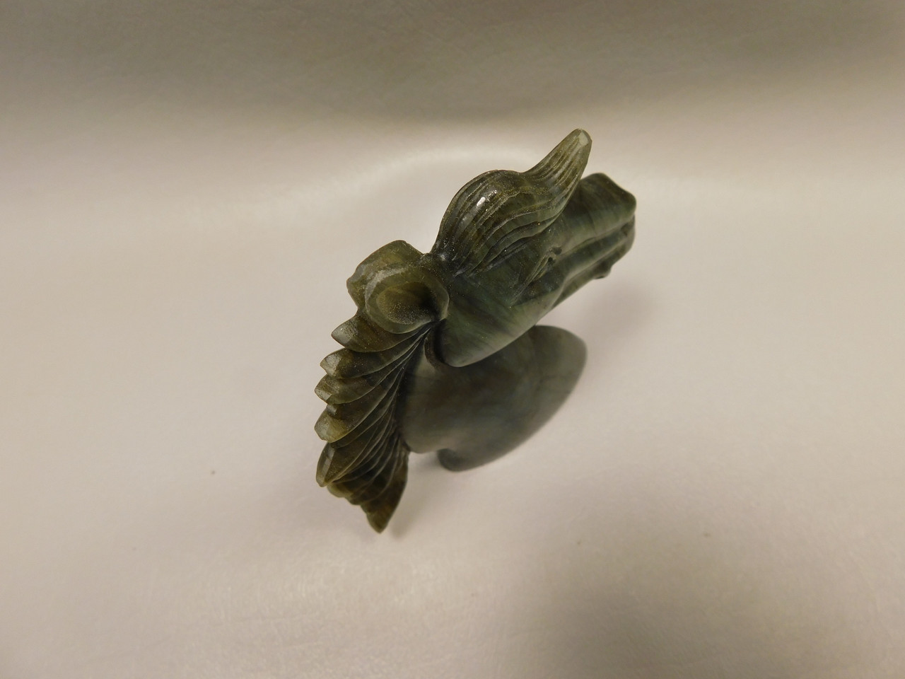 Horse Head Figurine Labradorite Gemstone Animal 3.75 inch Carving #O1