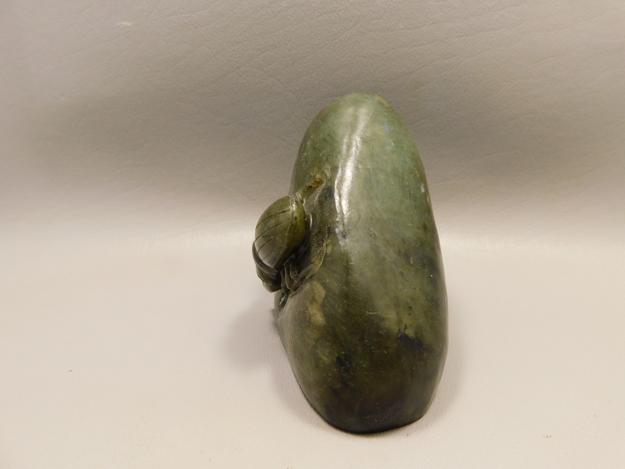 Scarab Beetle Figurine Animal Carving Labradorite Hand Carved Rock #O338