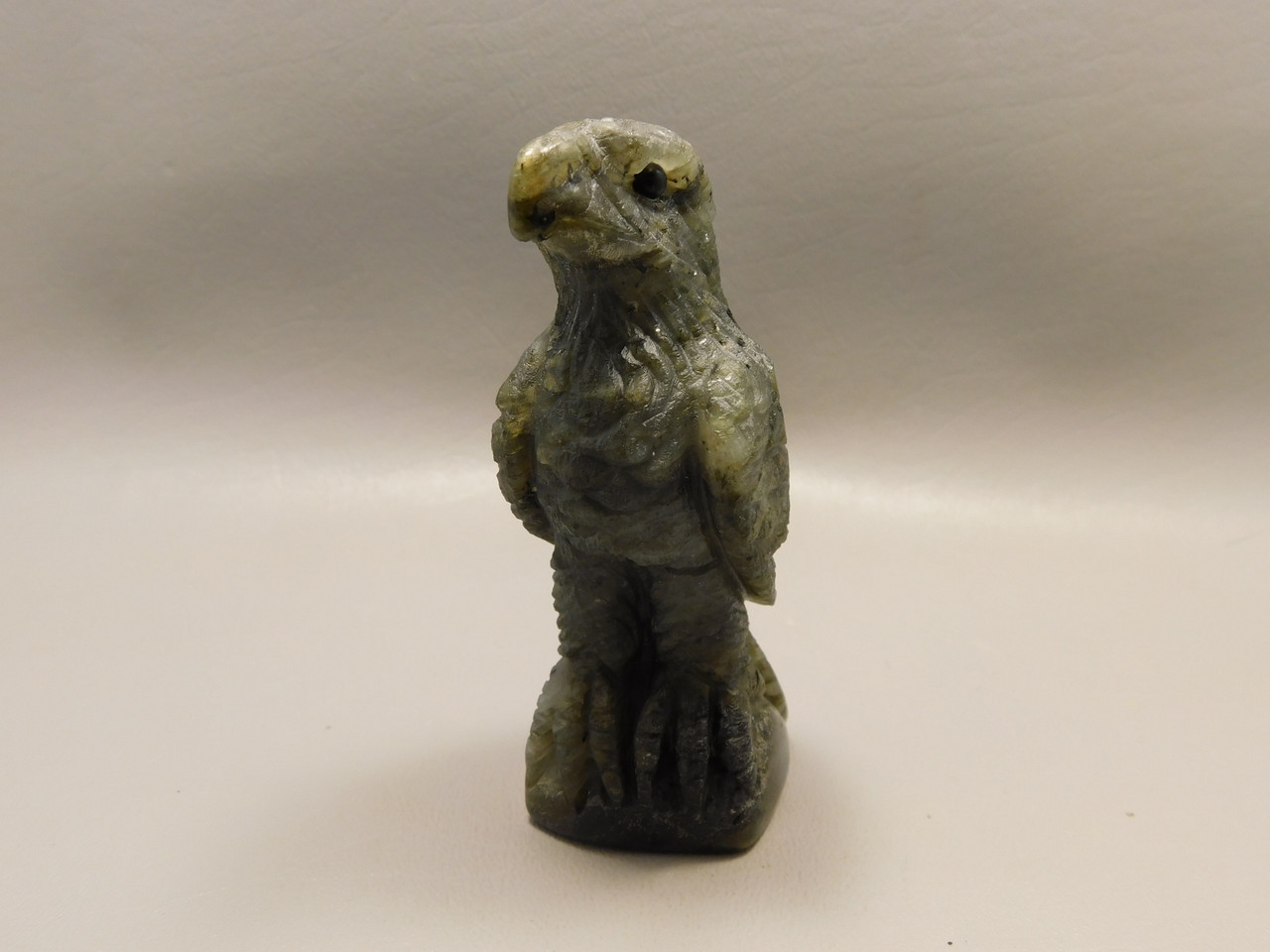 Eagle Figurine Animal Carving 4 inch Labradorite Stone #O29