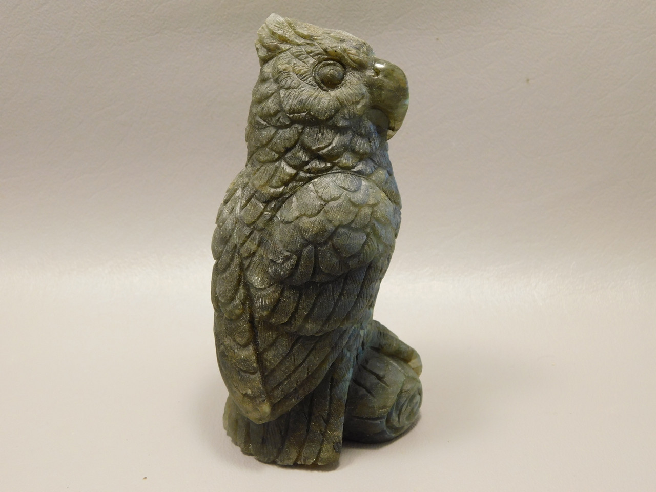 Parrot Bird Figurine Labradorite Hand Carved 4.5 inch Gemstone #O66