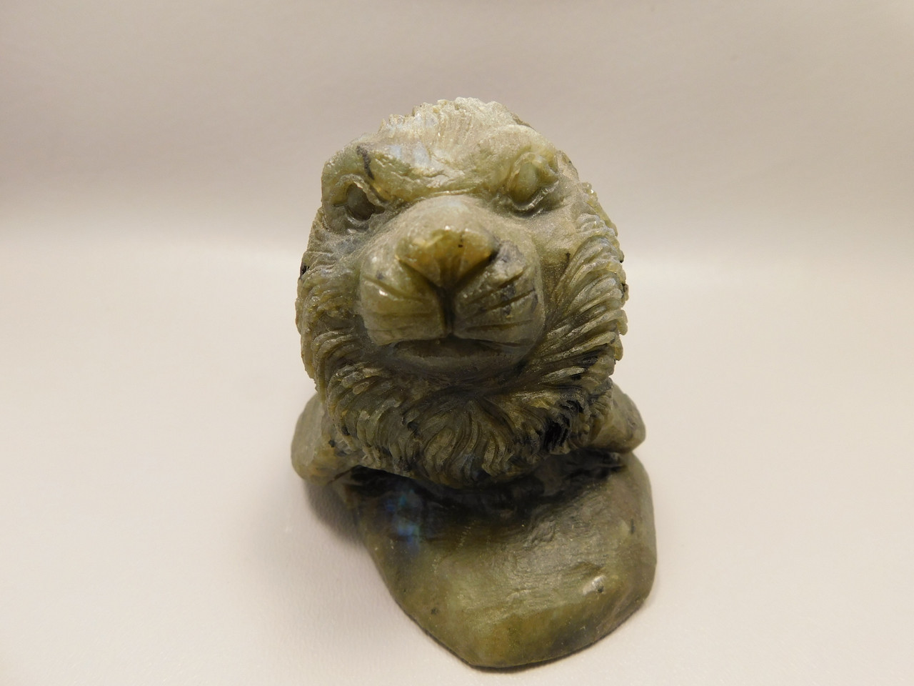 California Sea Lion Figurine Labradorite 6 inch Animal Stone Carving #O128