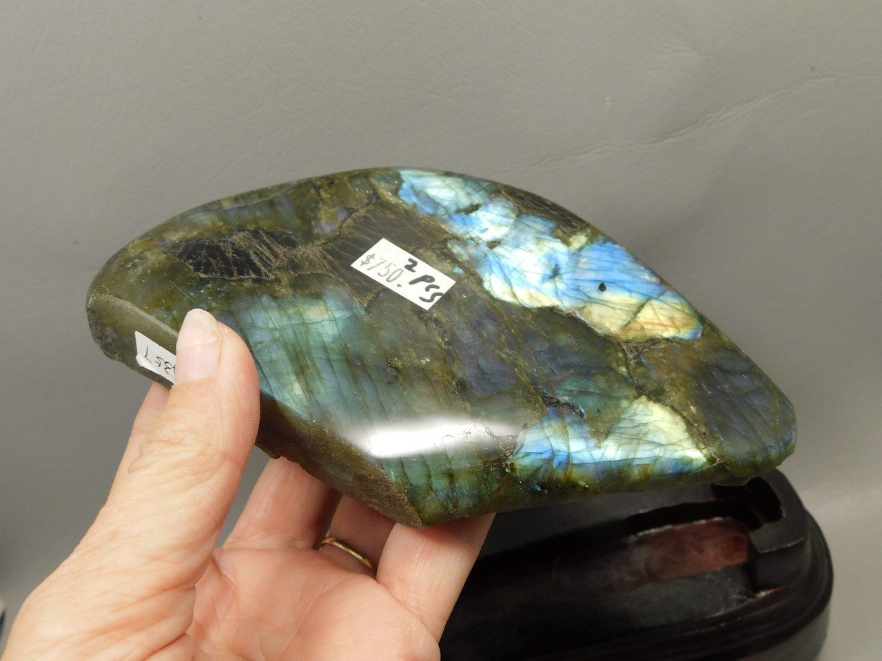 Dragon Labradorite Chinese Decor Hand-Carved Stone Carving #O357