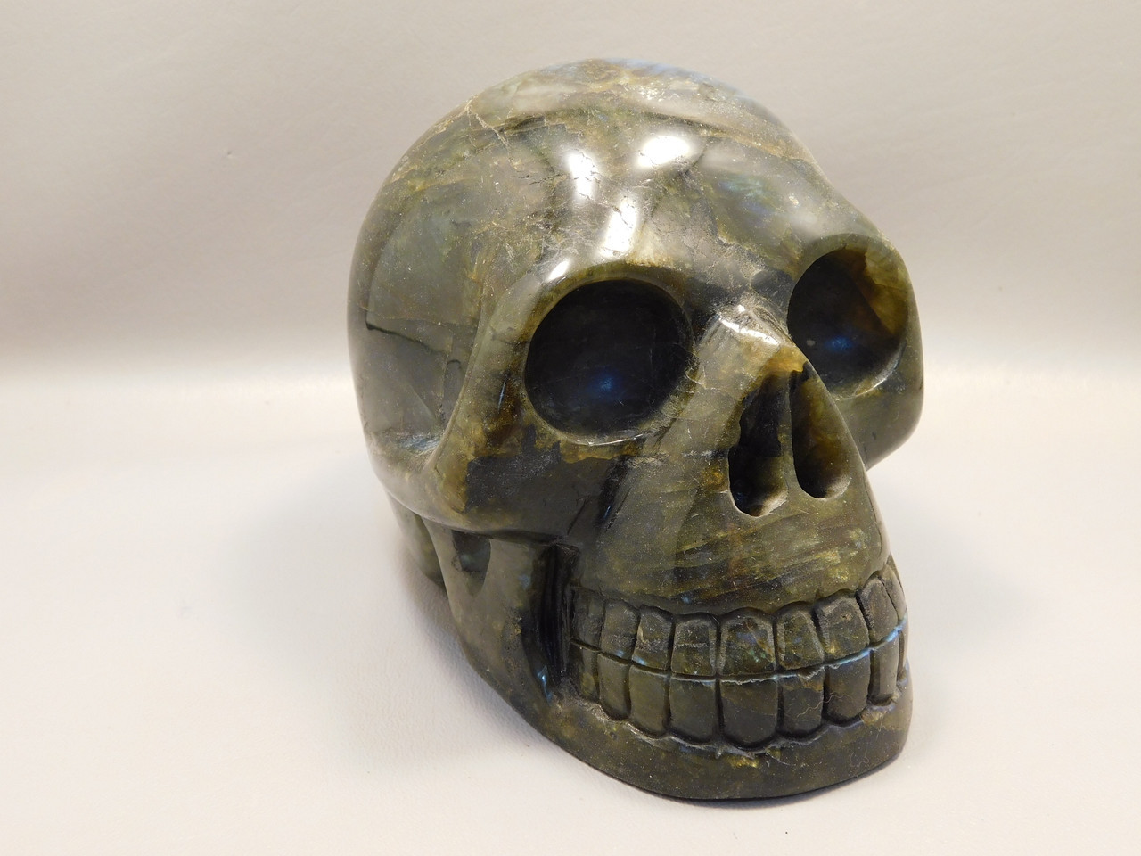 Skull Labradorite Stone Carving 6 inch Carved Gemstone #O30