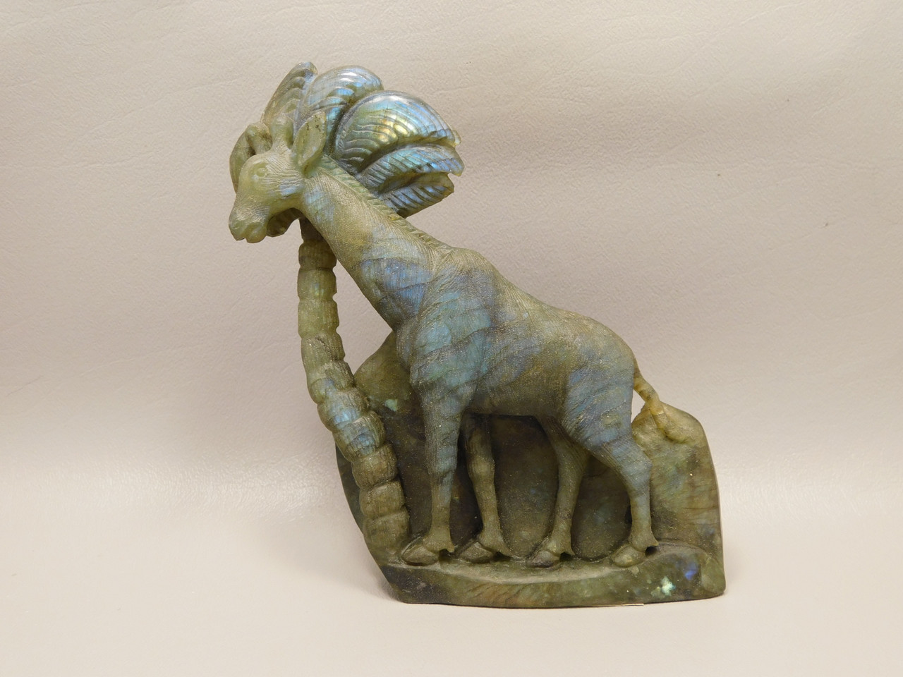 Giraffe Figurine Labradorite 5 inch Animal Gemstone Carving #O201