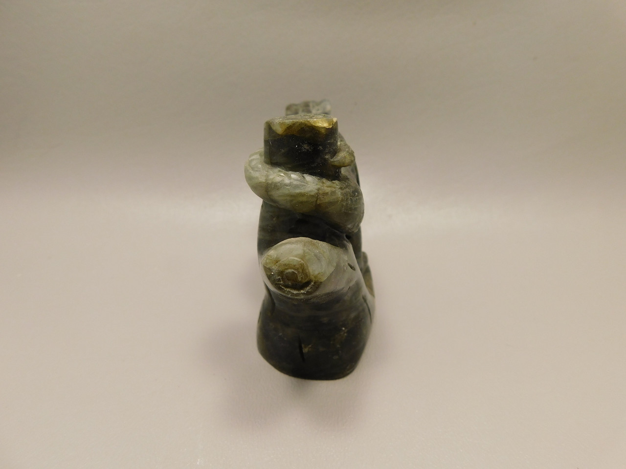 Dinosaur Carving Figurine Labradorite 4.5 inch Carved Tyrannosaurus Rex #O24