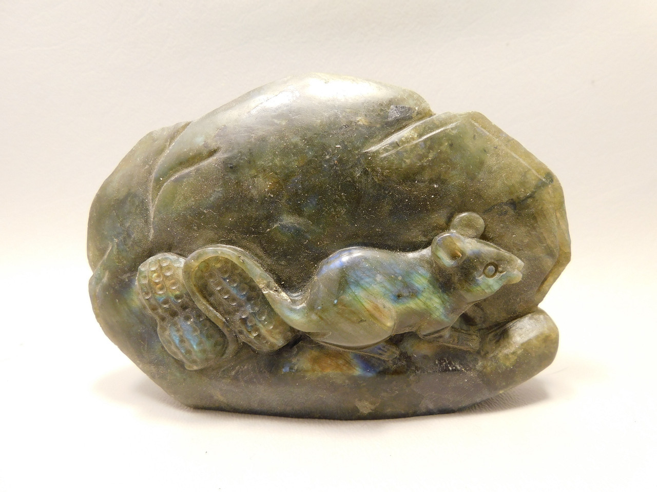 Mouse Labradorite Hand Carved 4.7 inch Gemstone Animal #O154