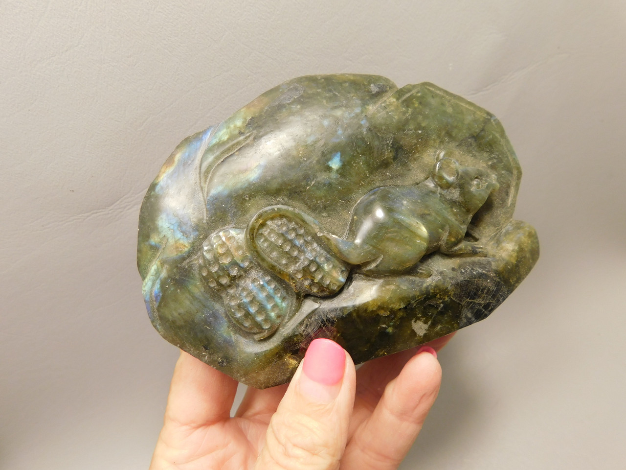 Mouse Labradorite Hand Carved 4.7 inch Gemstone Animal #O154