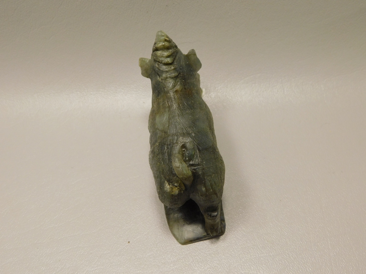 Warthog Figurine Labradorite Hand Carved Stone Animal #O376