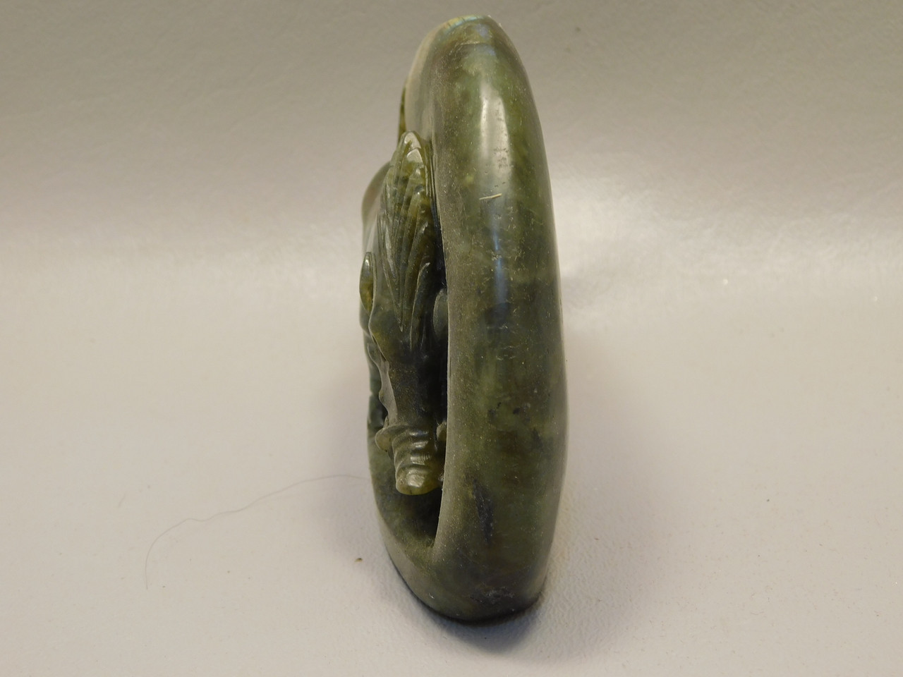 Warthog Figurine Labradorite Carved Stone Animal #O375