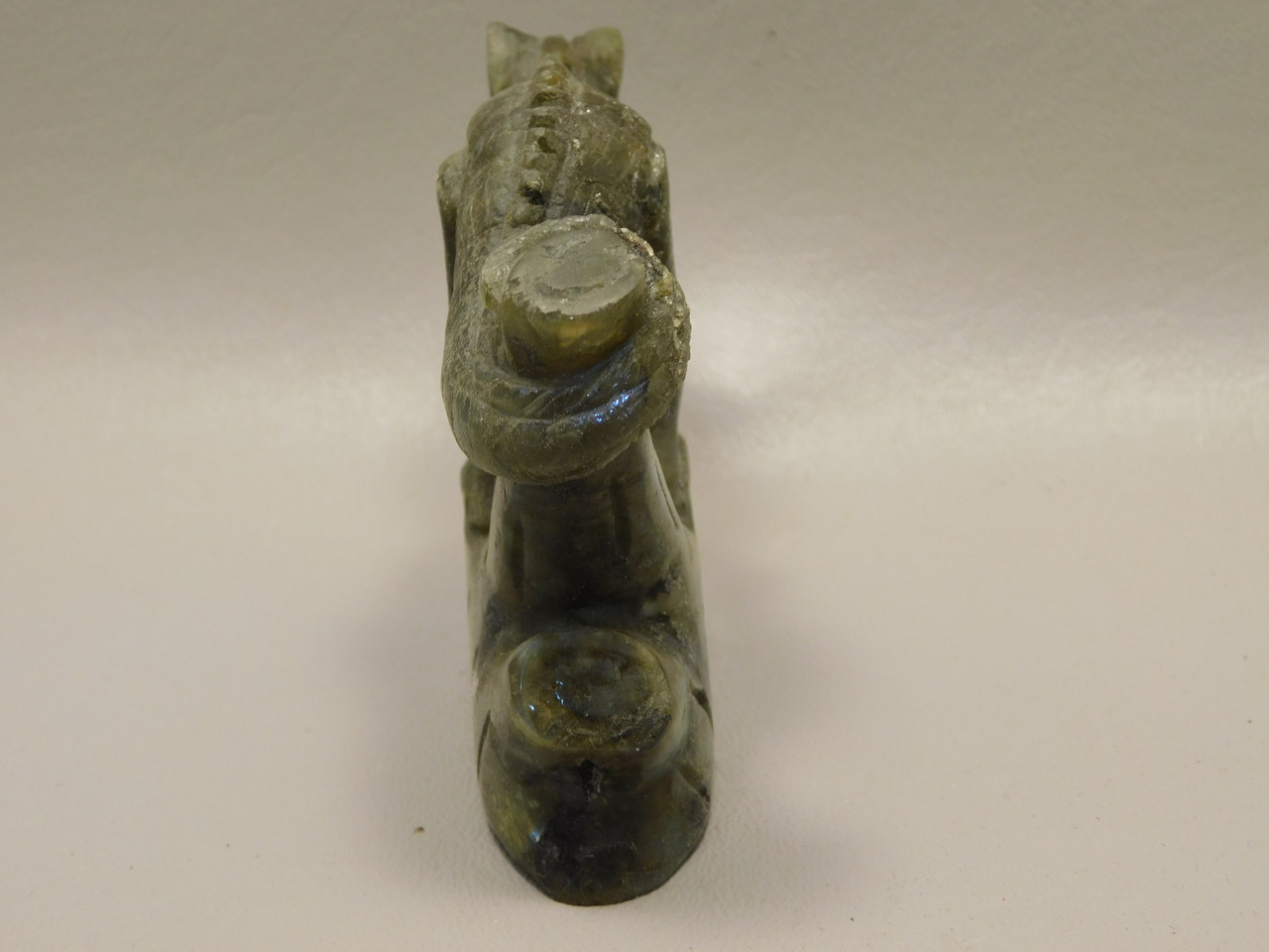 Dinosaur Carving Figurine Labradorite 4 inch Carved Tyrannosaurus Rex #O314