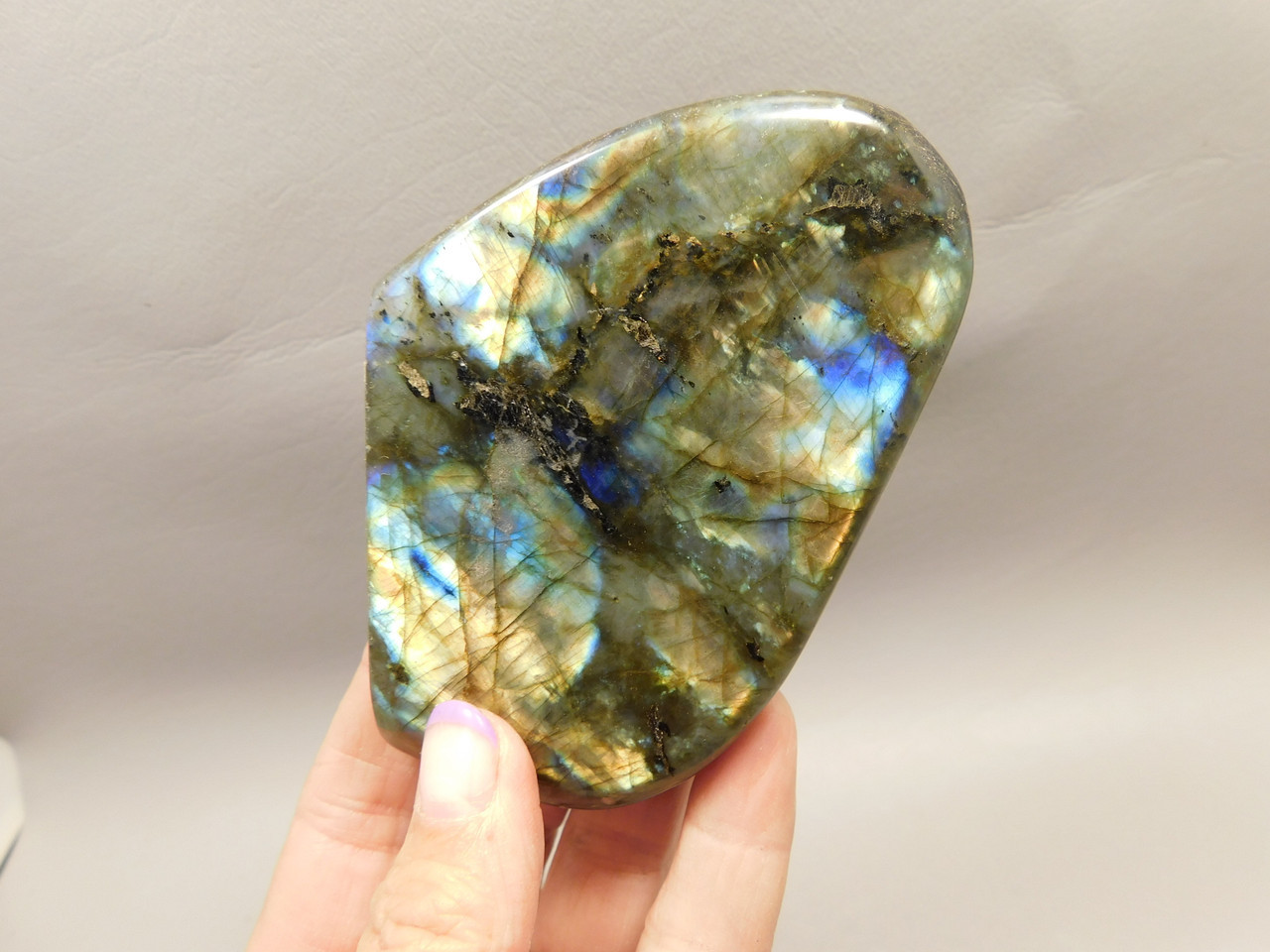 Deer Figurine Gemstone Animal Carving Labradorite #O106