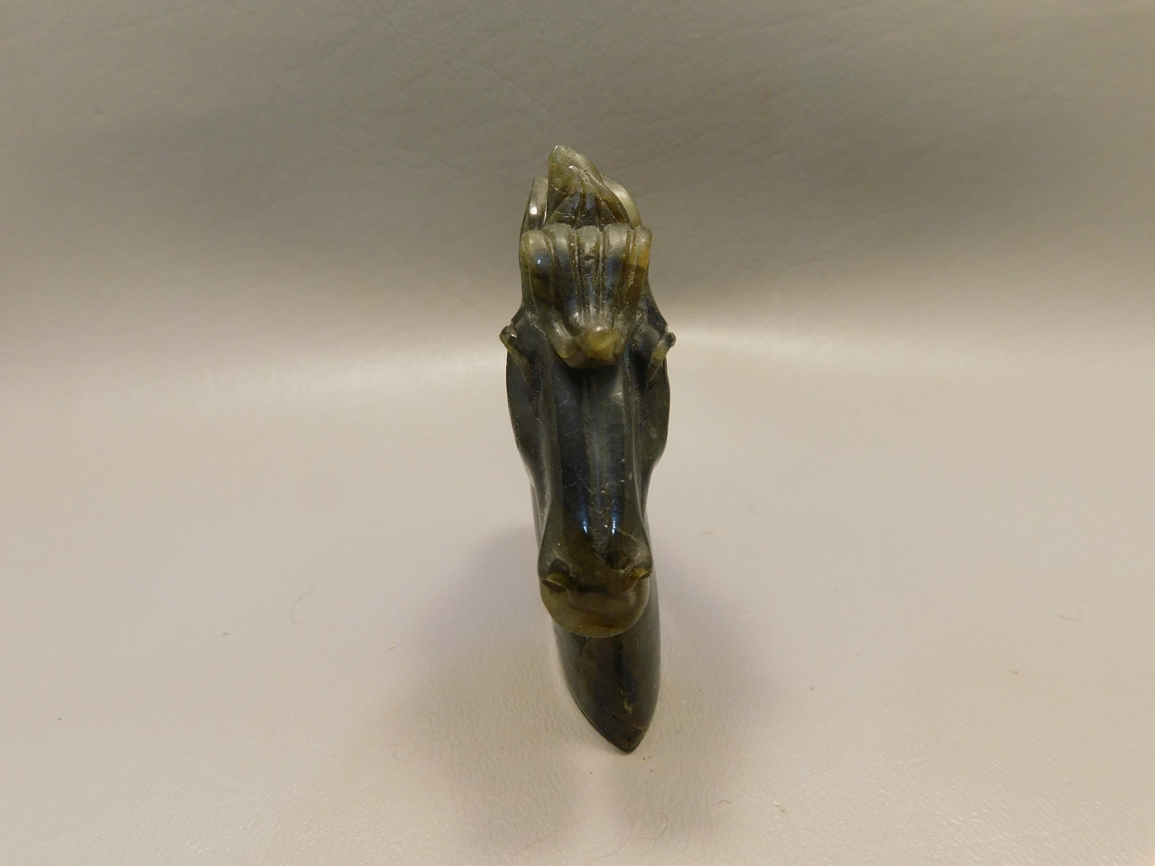 Horse Head Figurine Labradorite Stone Animal 3 inch Carving #O222